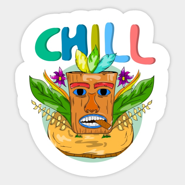 hawaii tiki aloha Sticker by perfunctory